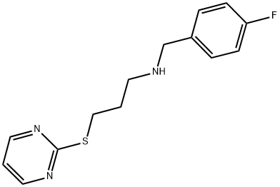 N-(4-FLUOROBENZYL)-3-(PYRIMIDIN-2-YLTHIO)PROPAN-1-AMINE 结构式