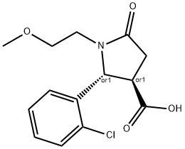 (2R,3R)-2-(2-CHLORO-PHENYL)-1-(2-METHOXY-ETHYL)-5-OXO-PYRROLIDINE-3-CARBOXYLIC ACID 结构式