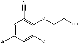 5-BROMO-2-(2-HYDROXYETHOXY)-3-METHOXY-BENZONITRILE 结构式