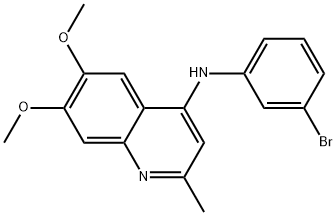 4-(3-BROMOPHENYLAMINO)-6,7-DIMETHOXYQUINALDINE 结构式