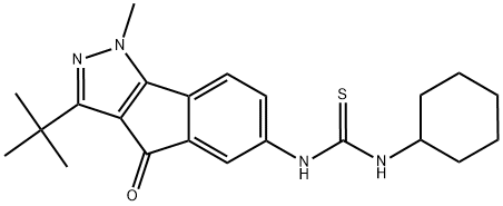 3-(TERT-BUTYL)-6-(((CYCLOHEXYLAMINO)THIOXOMETHYL)AMINO)-1-METHYLINDENO[2,3-D]PYRAZOL-4-ONE 结构式
