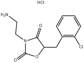 3-(2-AMINO-ETHYL)-5-(2-CHLORO-BENZYL)-OXAZOLIDINE-2,4-DIONE HYDROCHLORIDE 结构式