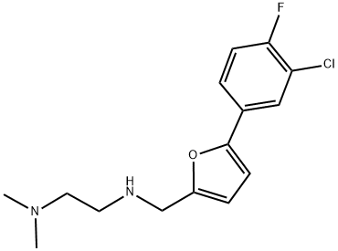 N'-([5-(3-CHLORO-4-FLUOROPHENYL)-2-FURYL]METHYL)-N,N-DIMETHYLETHANE-1,2-DIAMINE 结构式