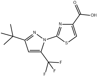 2-[3-TERT-BUTYL-5-(TRIFLUOROMETHYL)-1H-PYRAZOL-1-YL]-1,3-THIAZOLE-4-CARBOXYLIC ACID 结构式