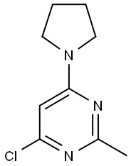 4-CHLORO-2-METHYL-6-PYRROLIDIN-1-YL-PYRIMIDINE 结构式