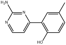 2-(2-AMINOPYRIMIDIN-4-YL)-4-METHYLPHENOL 结构式