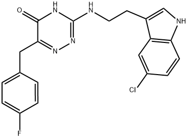 3-{[2-(5-CHLORO-1H-INDOL-3-YL)ETHYL]AMINO}-6-(4-FLUOROBENZYL)-1,2,4-TRIAZIN-5(4H)-ONE 结构式