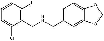 1-(1,3-BENZODIOXOL-5-YL)-N-(2-CHLORO-6-FLUOROBENZYL)METHANAMINE 结构式