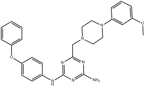 6-{[4-(3-METHOXYPHENYL)-1-PIPERAZINYL]METHYL}-N~2~-(4-PHENOXYPHENYL)-1,3,5-TRIAZINE-2,4-DIAMINE 结构式