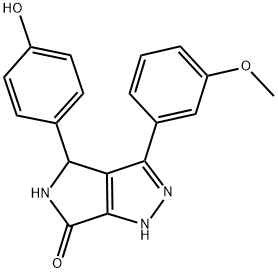 4-(4-HYDROXYPHENYL)-3-(3-METHOXYPHENYL)-4,5-DIHYDROPYRROLO[3,4-C]PYRAZOL-6(1H)-ONE 结构式
