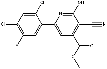 METHYL 6-(2,4-DICHLORO-5-FLUOROPHENYL)-3-CYANO-2-HYDROXYPYRIDINE-4-CARBOXYLATE 结构式