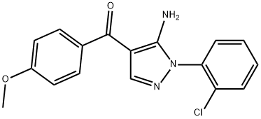 (5-AMINO-1-(2-CHLOROPHENYL)-1H-PYRAZOL-4-YL)(4-METHOXYPHENYL)METHANONE 结构式
