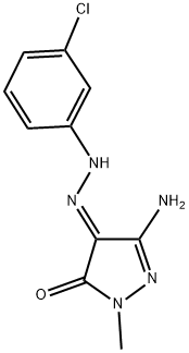 (4E)-3-AMINO-1-METHYL-1H-PYRAZOLE-4,5-DIONE 4-[(3-CHLOROPHENYL)HYDRAZONE] 结构式