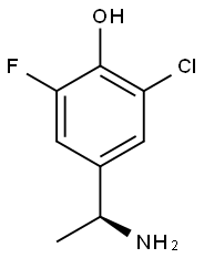 4-((1S)-1-AMINOETHYL)-2-CHLORO-6-FLUOROPHENOL 结构式