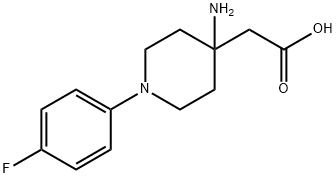 2-(4-AMINO-1-(4-FLUOROPHENYL)PIPERIDIN-4-YL)ACETIC ACID 结构式