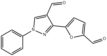 3-(5-甲酰基呋喃-2-基)-1-苯基-1H-吡唑-4-甲醛 结构式