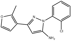 1-(2-CHLOROPHENYL)-3-(2-METHYL-3-FURYL)-1H-PYRAZOL-5-AMINE 结构式