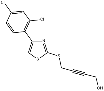 4-([4-(2,4-DICHLOROPHENYL)-1,3-THIAZOL-2-YL]THIO)BUT-2-YN-1-OL 结构式