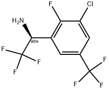 (1S)-1-[3-CHLORO-2-FLUORO-5-(TRIFLUOROMETHYL)PHENYL]-2,2,2-TRIFLUOROETHYLAMINE 结构式