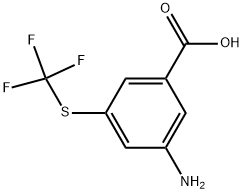 3-AMINO-5-[(TRIFLUOROMETHYL)THIO]BENZOIC ACID 结构式