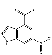 6-NITRO-4-INDAZOLECARBOXYLIC ACID METHYL ESTER 结构式