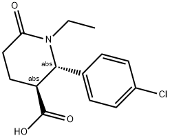 (2S,3S)-2-(4-CHLOROPHENYL)-1-ETHYL-6-OXOPIPERIDINE-3-CARBOXYLIC ACID 结构式