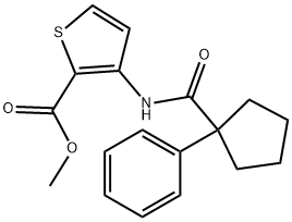 METHYL 3-((PHENYLCYCLOPENTYL)CARBONYLAMINO)THIOPHENE-2-CARBOXYLATE 结构式