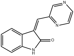 3-PYRAZIN-2-YLMETHYLENE-1,3-DIHYDRO-INDOL-2-ONE 结构式