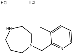1-((3-甲基吡啶-2-基)甲基)-1,4-二氮杂二盐酸盐 结构式