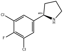 (2R)-2-(3,5-DICHLORO-4-FLUOROPHENYL)PYRROLIDINE 结构式