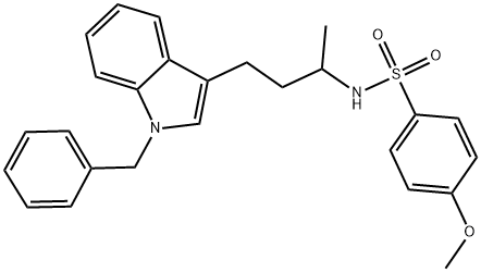 N-[3-(1-BENZYL-1H-INDOL-3-YL)-1-METHYLPROPYL]-4-METHOXYBENZENESULFONAMIDE 结构式