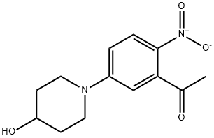 1-[5-(4-HYDROXYPIPERIDINO)-2-NITROPHENYL]-1-ETHANONE 结构式