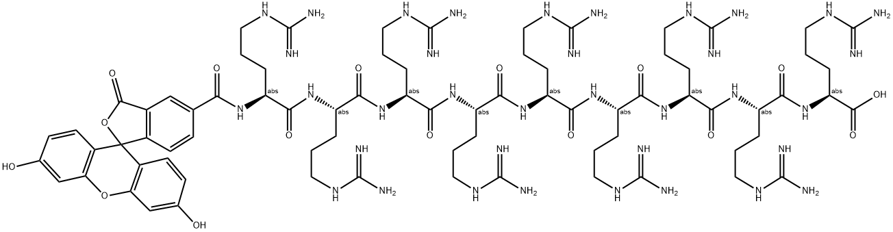 (ARG)9, FAM-LABELED 结构式