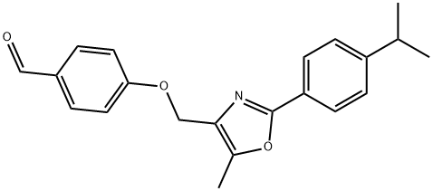 4-[2-(4-ISOPROPYL-PHENYL)-5-METHYL-OXAZOL-4-YLMETHOXY]-BENZALDEHYDE 结构式