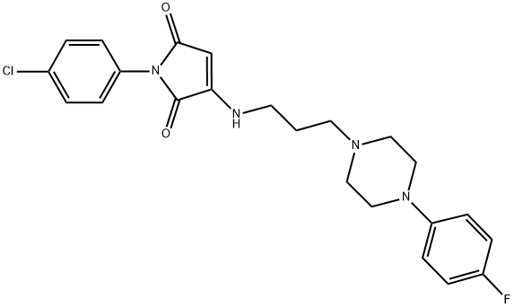 1-(4-CHLOROPHENYL)-3-(3-(4-(4-FLUOROPHENYL)PIPERAZIN-1-YL)PROPYLAMINO)-1H-PYRROLE-2,5-DIONE 结构式