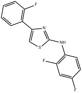 2-(2,4-DIFLUOROPHENYL)AMINO-4-(2-FLUOROPHENYL)THIAZOLE 结构式