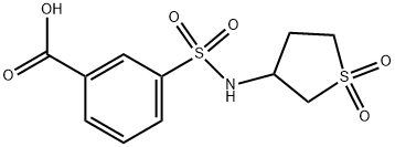 3-[[(1,1-DIOXIDOTETRAHYDROTHIEN-3-YL)AMINO]SULFONYL]BENZOIC ACID 结构式
