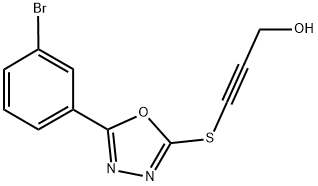 3-([5-(3-BROMOPHENYL)-1,3,4-OXADIAZOL-2-YL]THIO)PROP-2-YN-1-OL 结构式