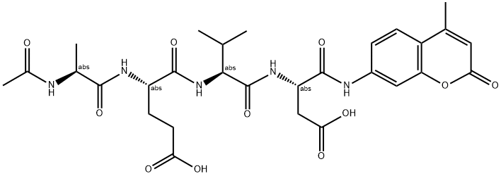 Ac-Ala-Glu-Val-Asp-7-amino-4-methylcoumarin 结构式