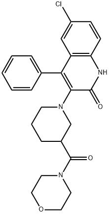 6-CHLORO-4-PHENYL-3-[3-(MORPHOLIN-4-YLCARBONYL)PIPERIDIN-1-YL]QUINOLIN-2(1H)-ONE 结构式