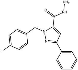 1-(4-FLUOROBENZYL)-3-PHENYL-1H-PYRAZOLE-5-CARBOHYDRAZIDE 结构式