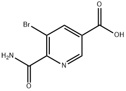 6-(AMINOCARBONYL)-5-BROMONICOTINIC ACID 结构式