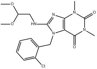 7-(2-CHLOROBENZYL)-8-[(2,2-DIMETHOXYETHYL)AMINO]-1,3-DIMETHYL-3,7-DIHYDRO-1H-PURINE-2,6-DIONE 结构式