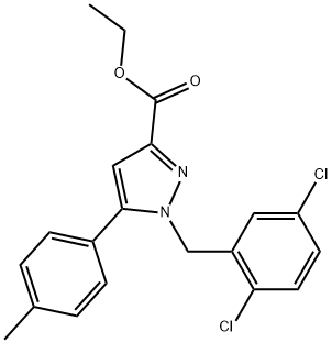 ETHYL 1-(2,5-DICHLOROBENZYL)-5-P-TOLYL-1H-PYRAZOLE-3-CARBOXYLATE 结构式