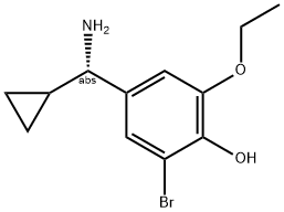 4-((1S)AMINOCYCLOPROPYLMETHYL)-6-BROMO-2-ETHOXYPHENOL 结构式