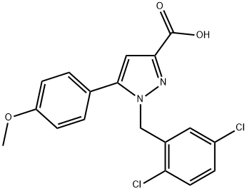 1-(2,5-DICHLOROBENZYL)-5-(4-METHOXYPHENYL)-1H-PYRAZOLE-3-CARBOXYLIC ACID 结构式