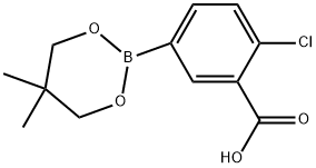 2-CHLORO-5-(5,5-DIMETHYL-1,3,2-DIOXABORINAN-2-YL)BENZOIC ACID 结构式
