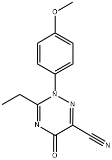 3-ETHYL-2-(4-METHOXYPHENYL)-5-OXO-2,5-DIHYDRO-1,2,4-TRIAZINE-6-CARBONITRILE 结构式