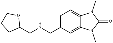 1,3-DIMETHYL-5-([(TETRAHYDRO-FURAN-2-YLMETHYL)-AMINO]-METHYL)-1,3-DIHYDRO-BENZOIMIDAZOL-2-ONE 结构式