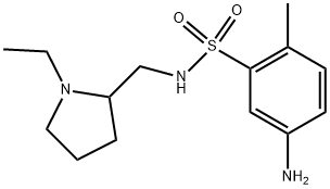 5-AMINO-N-[(1-ETHYLPYRROLIDIN-2-YL)METHYL]-2-METHYLBENZENESULFONAMIDE 结构式